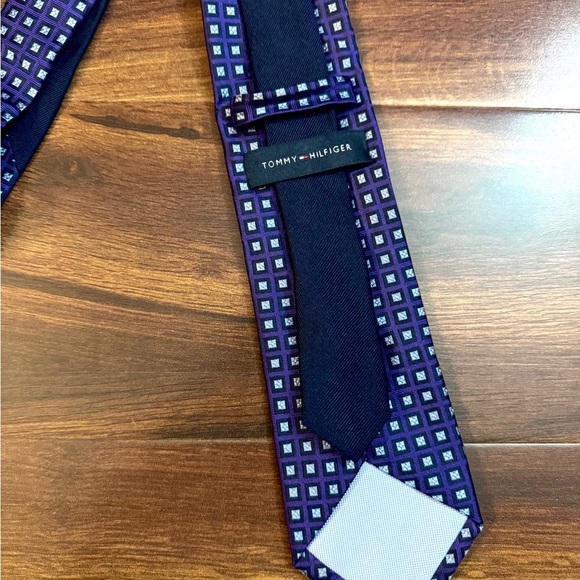 TOMMY HILFIGER Purple and Light Blue Geometric Tie - Picture 4 of 10
